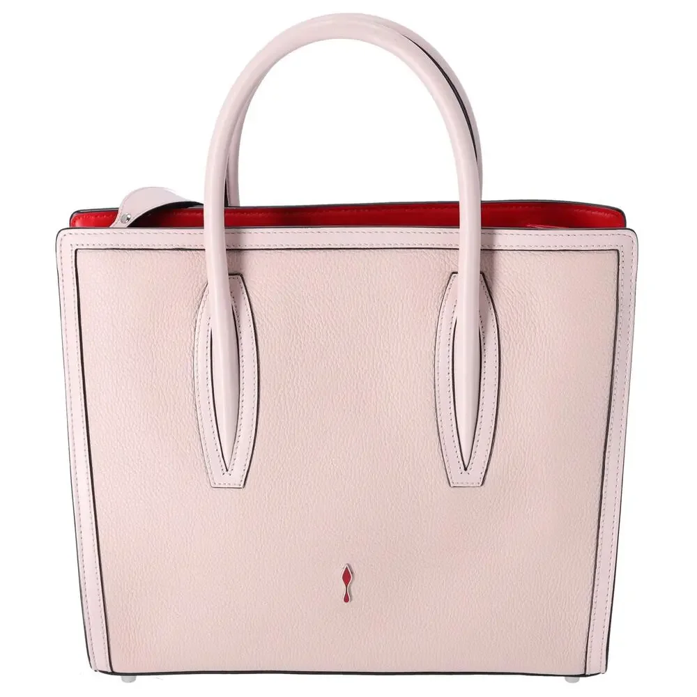 Christian Louboutin Paloma Studded Medium Tote Light Pink Leather